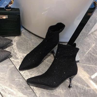 Novità Stivaletti da Donna Autunno Punta Affusolata Scarpe Corte da Donna Alta Qualità Y2k In Offerta Inverno 2024 Moda Stivaletti Goth in PU