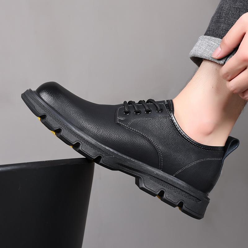 Casual men's leather shoes Fashion British Style Outdoor leisure business party Daily office street walking quality adult shoes