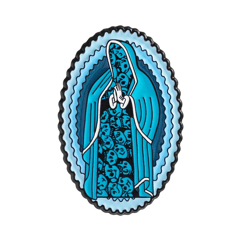 

Skeletor Purple Hood Monster Enamel Pins Virgin Mary Cosplay Hallowmas Horror Movie Characters Boches Lapel Badge Jewelry Gifts