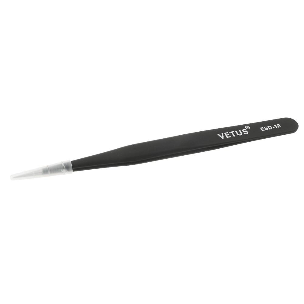 

VETUS ESD-12 Anti-Static Stainless Steel Fine Tip Straight Tweezer Repair Tool,Length: 135mm Type A