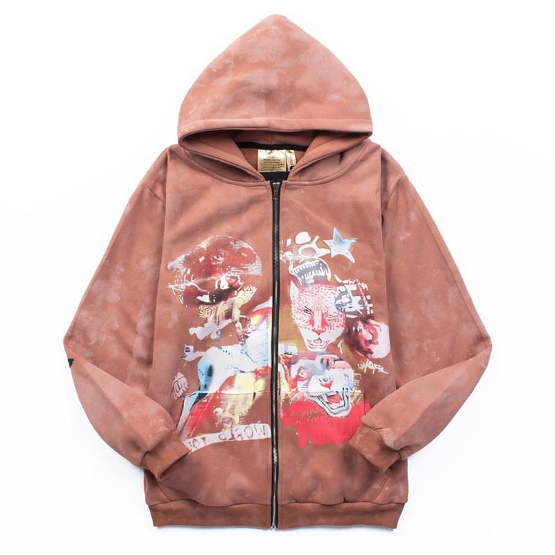Skull 3D Print Zip-Up Hoodie Men Women Casual Hip Hop Loose Fit Sweatshirt