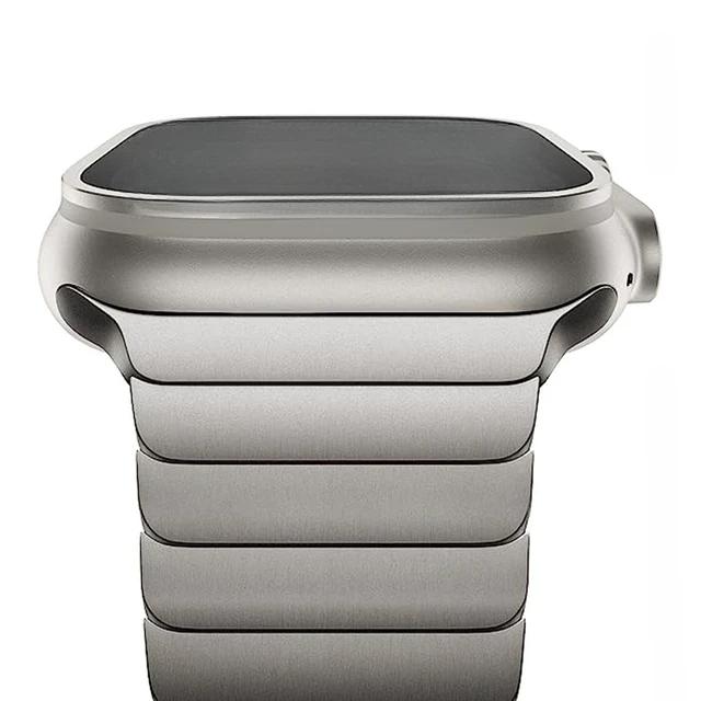 Titanfarbenes Metallarmband für Apple Watch Series 10 9 8 Ultra 2 49mm 46mm 42 41 45mm Armbänder für iwatch 7 6 5 4 Se 38mm 44mm 40mm
