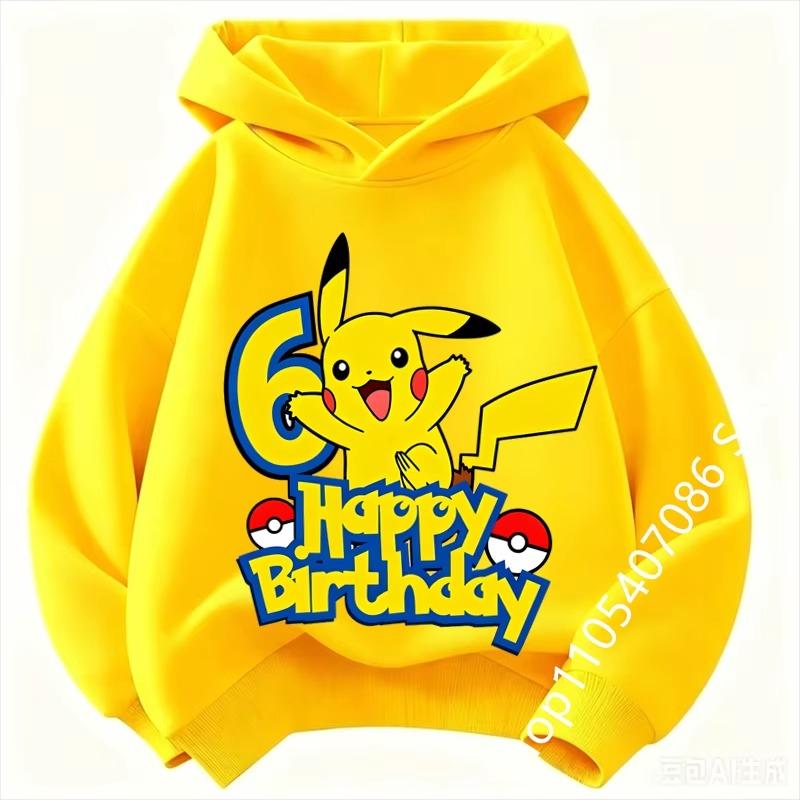 Children Birthday Clothes Number hoodie Boy Girl hoodie Cute Cartoon Summer Toddler Kids Tops