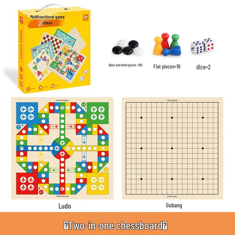 Multifunctional Chess Set: Ludo, Gomoku, Dou Shou Qi & Traffic Chess for Kids