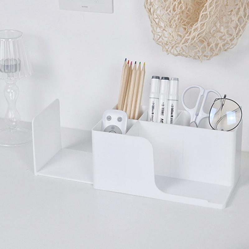 Multi-functional Storage Box Retractable Desktop Stationery Book Pen Holder Stand Cosmetics Makeup Tools Organizer