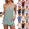 2024 Spring/Summer Women's Sleeveless V-Neck Hollow Vest with Suspenders