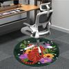 1pc Tiger Flowers Office Round Area Rug,  Mat Suitable For Office, Under Office Chairs Bedroom Living Room Home Decor, Room Deco