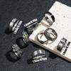 Anello in Acciaio di Titanio alla Moda Semplice Liscio Anelli per Coppia Personalità Stile ins Set di Anelli in Acciaio Inossidabile
