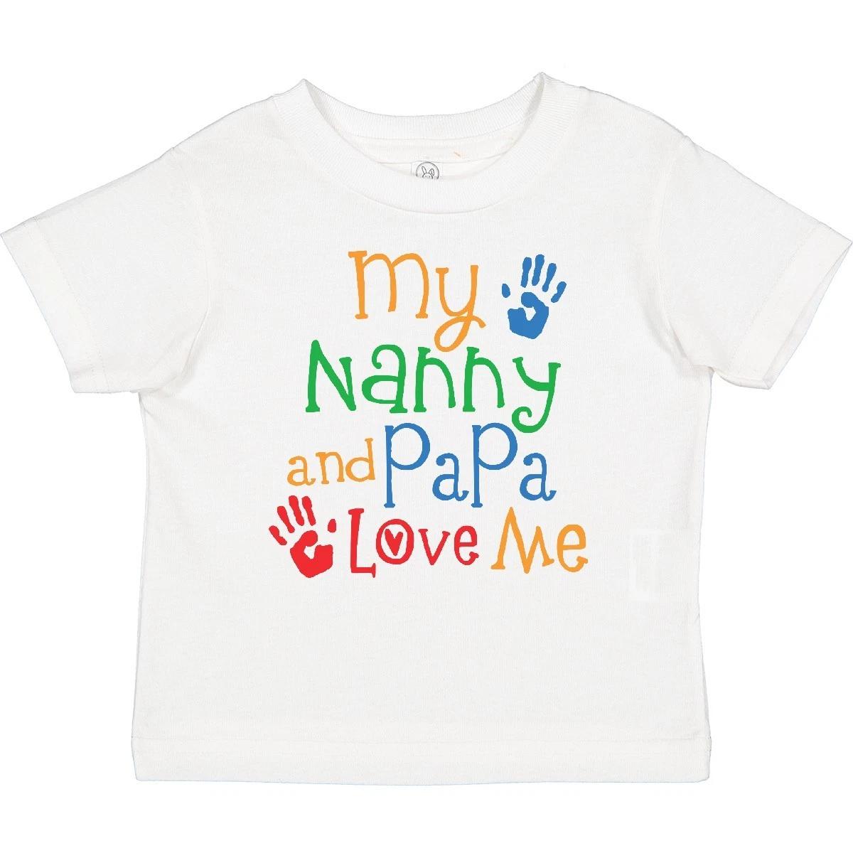 Inktastic Nanny And Papa Love Me Toddler kids boys T-Shirt From Childs Boy Girl Grandkids 160