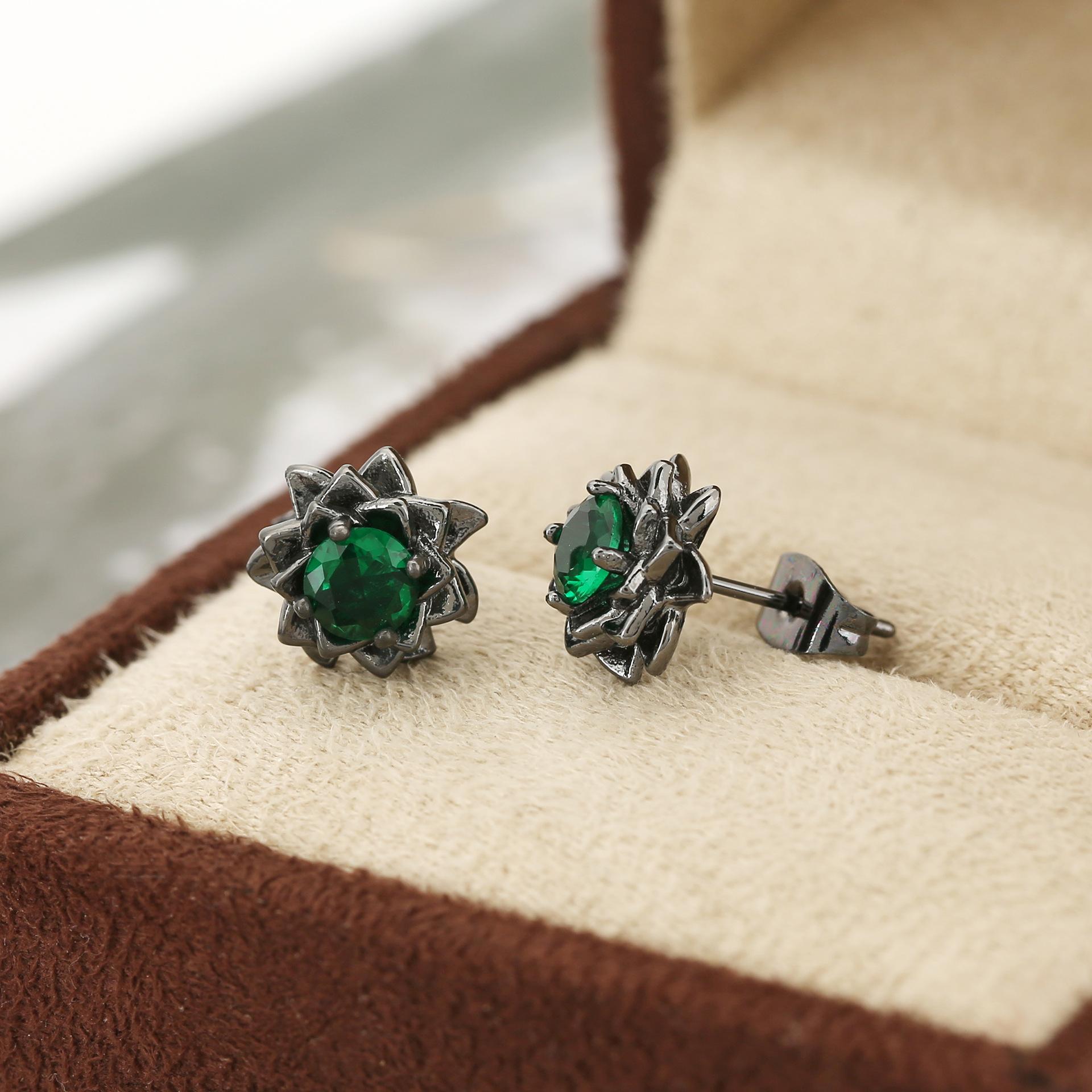 

Colorful Zircon Flower Stud Earrings Niche Fashion Gradient Elegant Drop Earrings For Women Jewelry
