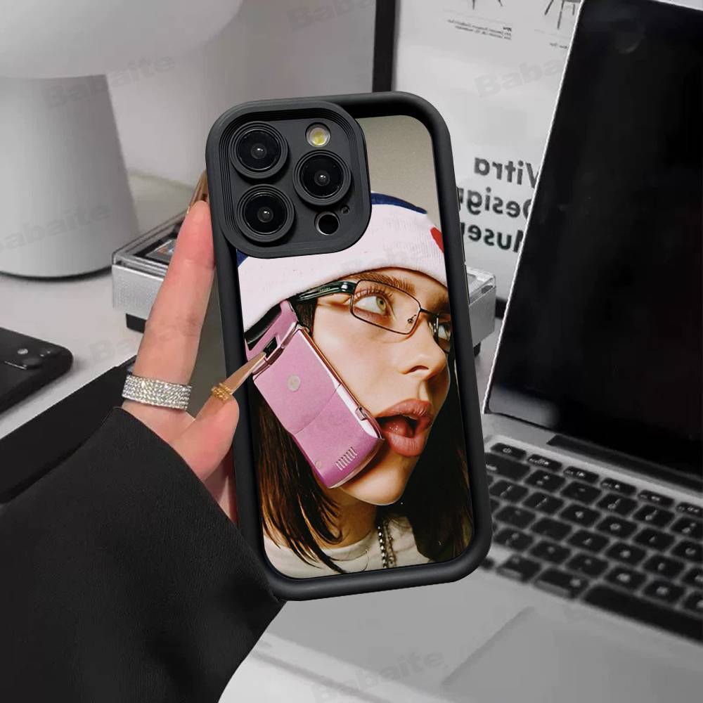 

Чохол для телефону Pop E-Eilish Star B-billie Для IPhone 17 16 15 14 13 12 11 Pro Max 16E Plus INS М який чохол iPhone 15
