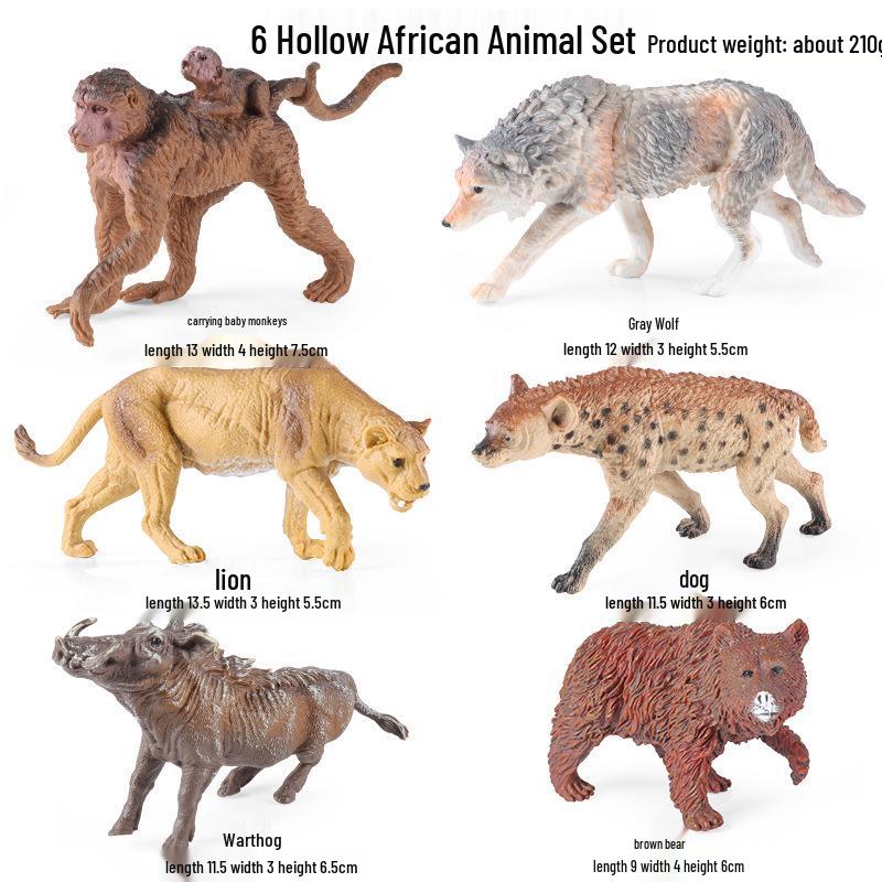 Children's Farm Animal Models: Cow, Pig, Rooster, Donkey, Duck, Cat, Sheep - Plastic Toy Set