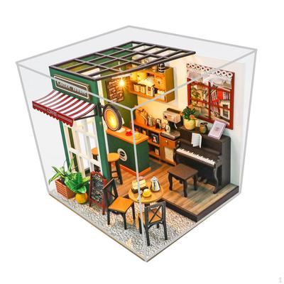 Zestawy miniaturowego domku dla lalek DIY Dom dla lalek Ręcznie robione rzemiosło Wbudowane światła LED Puzzle 3D z drewna dla