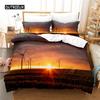 Solnedgang Sengetøy Sett Dynetrekksett 3d Sengetøy Digitaltrykk Sengetøy Queen Size Sengetøy Sett Motedesign