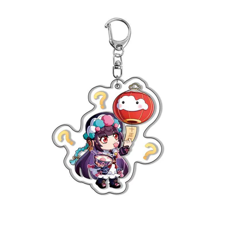 Genshin Acrylic Keychain Sweet Rain Walnut Monster Cartoon Pattern Anime Pendant