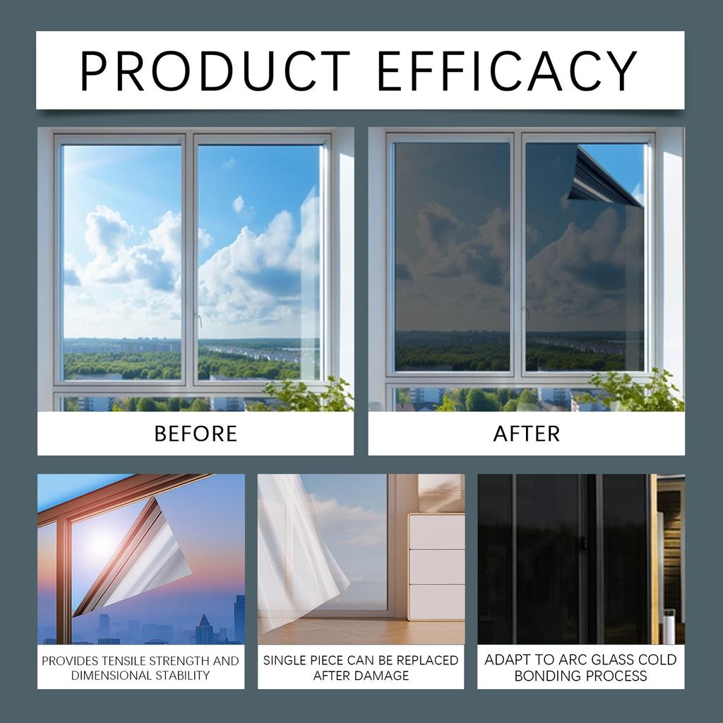 Glas Warmte-isolatiefilm, Enkel-transparant Anti-gluren, Veilig en Milieuvriendelijk Engineering Rolmateriaal.