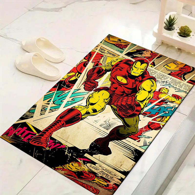 1pc Marvel Avengers Super Heroes Area Rug, Non Slip Floor Mat, Cartoon Character Design, Soft Velvet, Room Decor, Washable