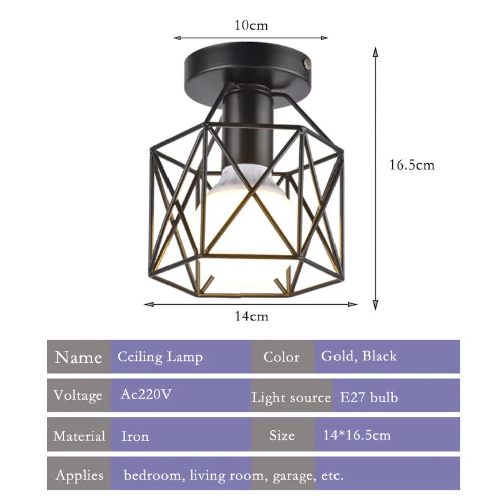

LED Energy Saving Lamps Retro Industrial Style Ceiling Light Creative Modern Black Iron Craft Light Bedroom Balcony LED Bulb NO Bulb