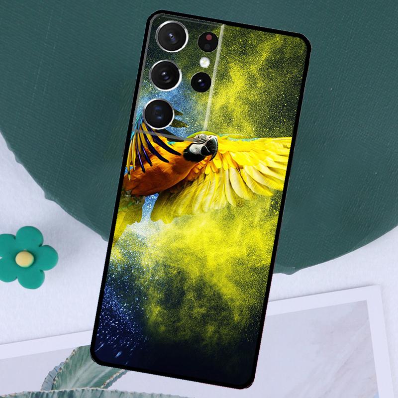 Animal Parrot Birds Case For Samsung Galaxy S24 S23 Ultra S22 Plus S20 S21 FE Note 20 10 S8 S9 S10 Plus Cover