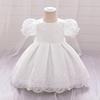 Girls Party Dress Princess Tulle Puff Sleeve Lace Weddings