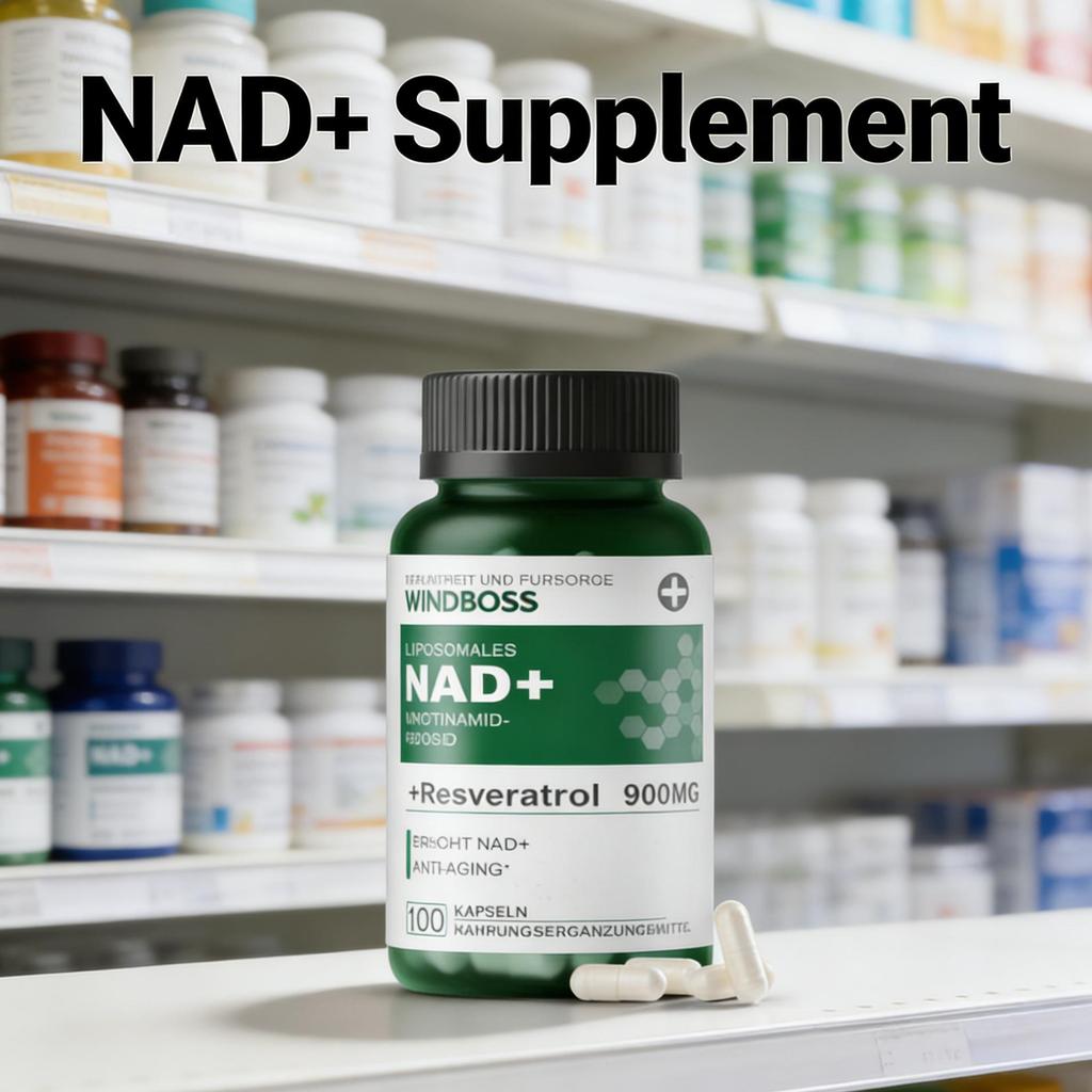 Windboss Liposomální NAD+ Booster | 900mg NR + NMN Komplex s Resveratrollem & Kvercetinem pro Maximální Anti-Aging