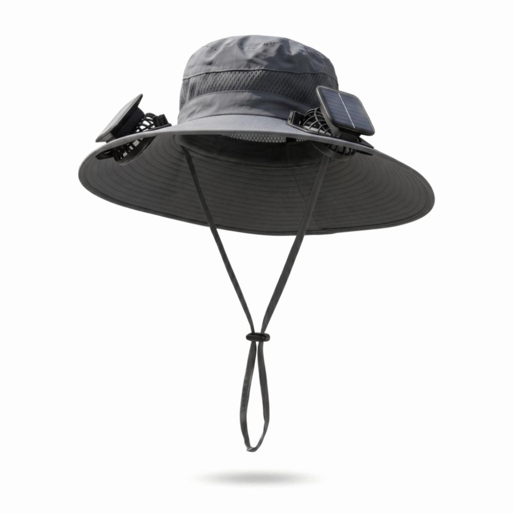 UPF50 Solar Fan Hat Anti-UV Fan Wide Brim Hat Dual Power Fan Fisherman Hat Fishing