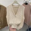 Spring and Autumn Women's V-neck Knitted Cardigan Vest Women's Outerwear Small Tank Top