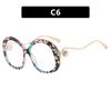 Y2K Vintage Oversized Round Sunglasses UV400 Punk Luxury Brand Designer Pearl Metal Wave Leg Shades for Women Men
