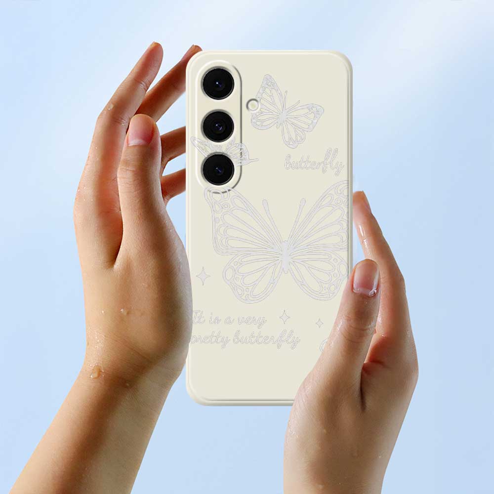 For Samsung Galaxy S25 FE Case Hollow Butterfly Pattern Printing Straight Edge TPU Phone Back Cover