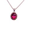 Purple Gold Inlaid Oval Redstone Egg Surface Pendant Rose Gold Plated Premium Colored Gold Necklace