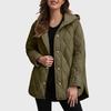 Herbst Winter Mode Jacke Mantel Damen Parkas Freizeit Gewellter Rand Kapuze Baumwolle Gepolsterter Mantel Gitter Muster Oberbekleidung