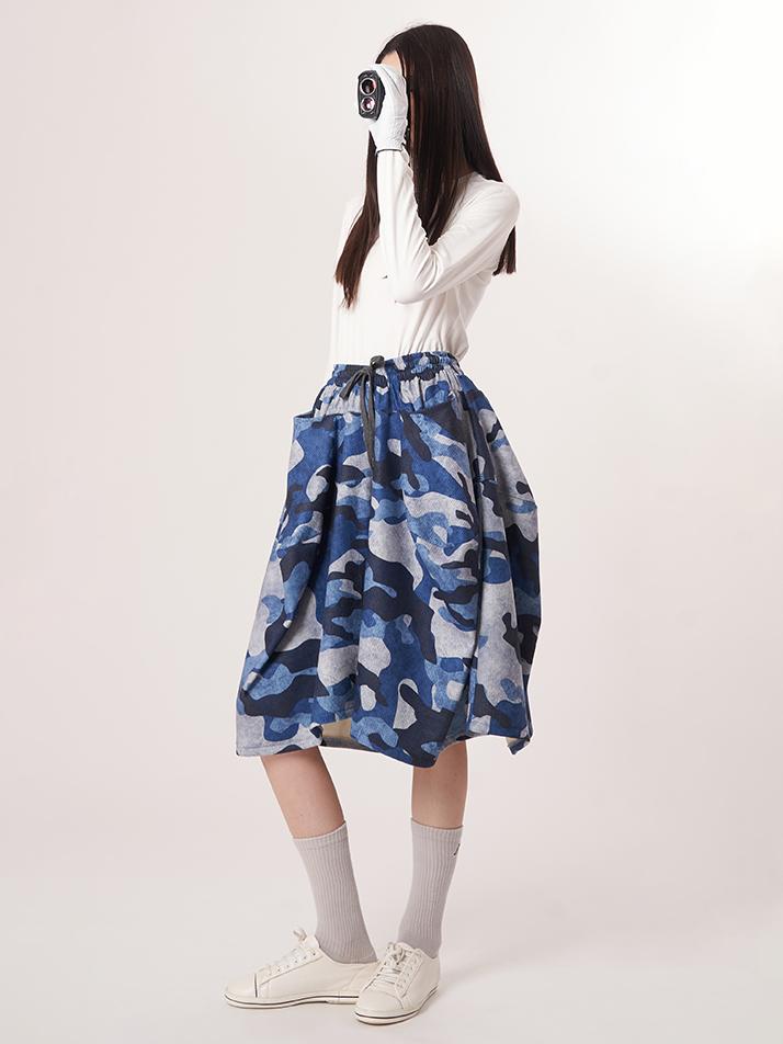 ATHPLATFORM Aw52Pt35 Camo Flare Pants_Blue