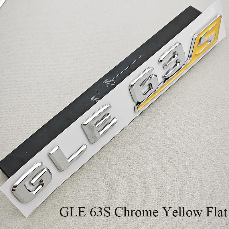 AAYY1 3D ABS Car Trunk Letters Emblem Badge GLE 63 GLE63S For W166 W167 Auto Rear Decal Sticker Gloss Black Chrome Accessories