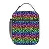 Bunte Regenbogen-Leopardenmuster Tierhaut Gepard Isolierte Lunchtasche für Damen Kinder Essensboxen Thermische Lunchbox Tragetasche