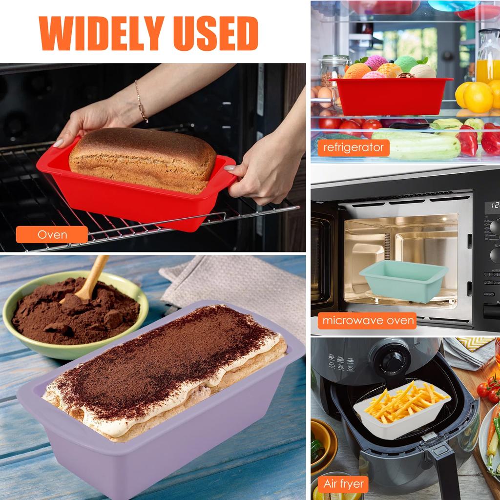 4 Stück Rechteckige Silikon-Brotbackform Kastenform Toastbrotformen Backform Hitzebeständige Kuchenform Backzubehör Küchenzubehör