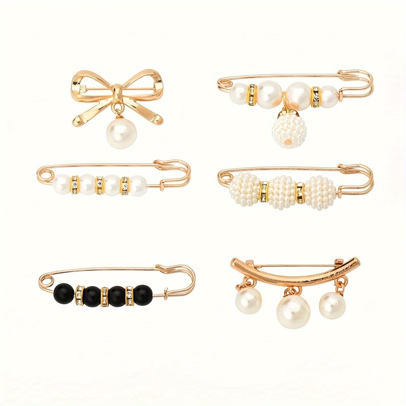 

6 шт. Модные жемчужные пряжки для талии смешанных цветов, регулятор талии брюк, булавка для талии брюк, брошь-застежка для брюк, юбка на кнопках, подходит для фиксации одежды