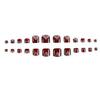 24pcs Square Full Cover False Toenails Set Glitter Acrylic Fake Toenails for Women with Adhesive