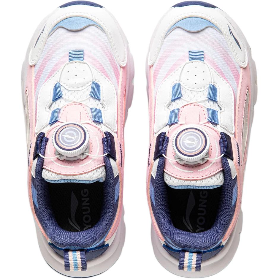 Li Ning Kids Sports Lifestyle Cloud Fashion Comfortable Versatile Casual Shoes Kids Casual Shoes Standard-White Starry-Blue YKNU090-32