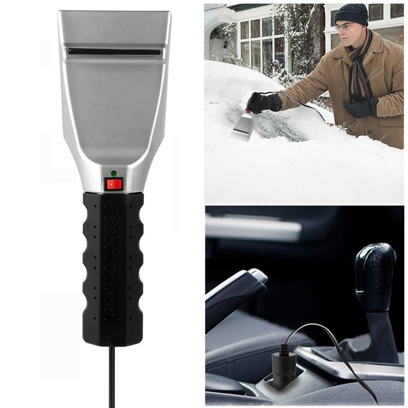 Auto Heated Electric Windshield Ice Scraper Flashlight Snow Melter Car Removal