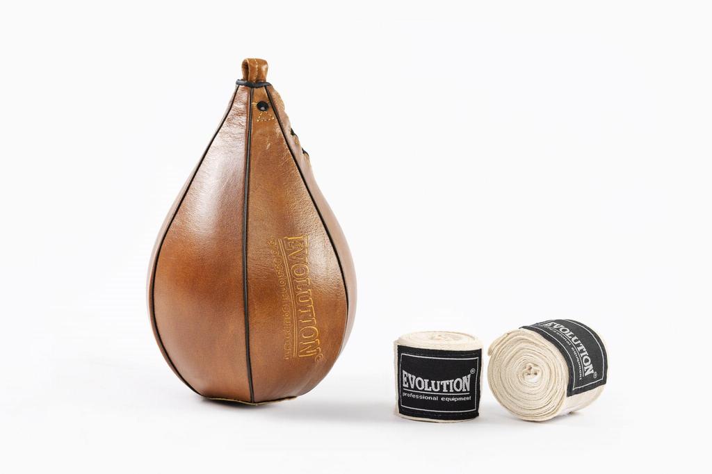 Suspended Boxing Bag Made of Genuine Leather Retro Tan Classic Evolution TG-110