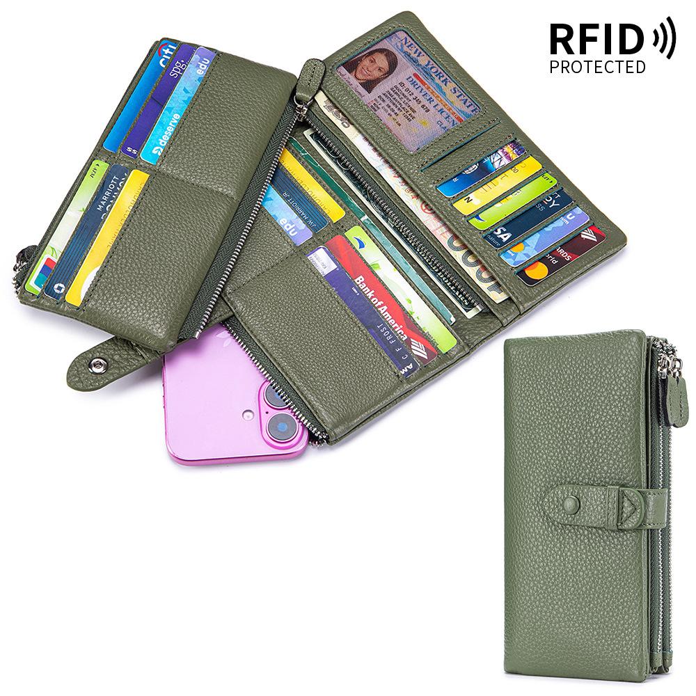 

Длинный клатч, мягкая кожа, многофункциональный кошелек, сумка для мобильного телефона большой вместимости, несколько отделений для карт, съемный кардхолдер. оливковое зеленый