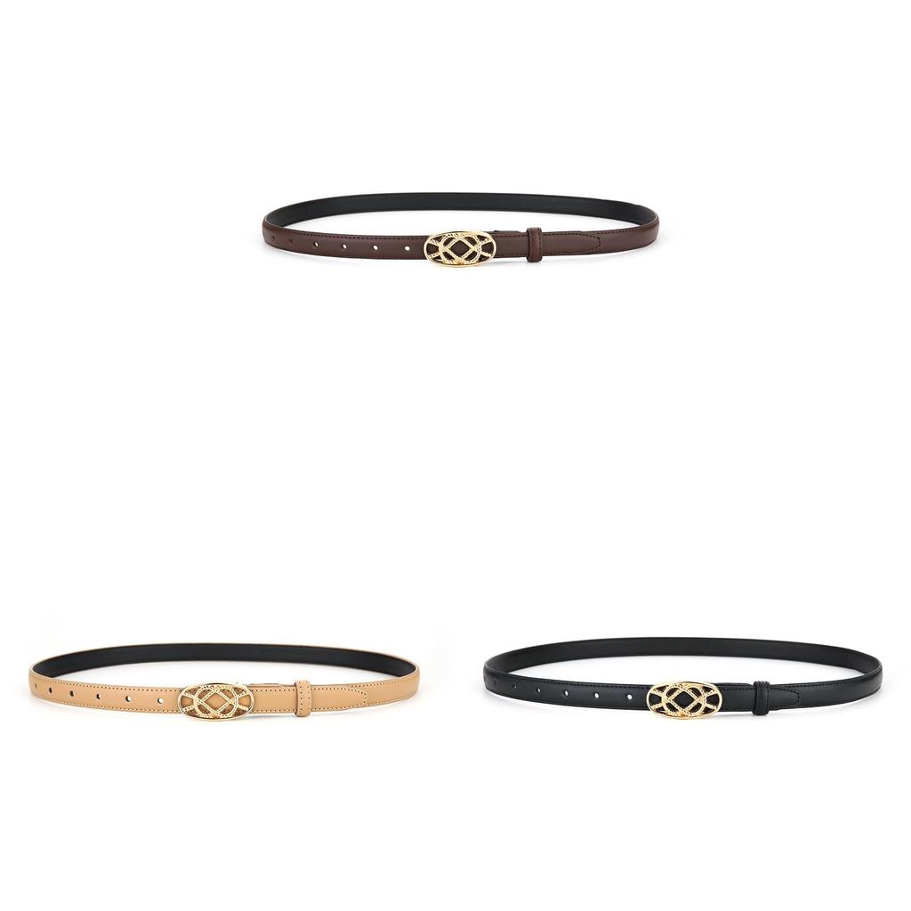 Genuine Leather Womens Belt Summer Vintage Fashion Waistband With Oval Buckle For Outdoor Wear
