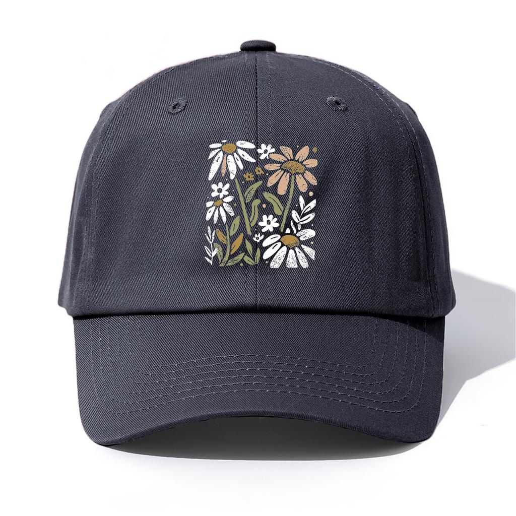 1pc Flowers Print Baseball Cap for Adults Minimalist Retro Style Casual Soft Adjustable Dad Hat Perfect As Gift