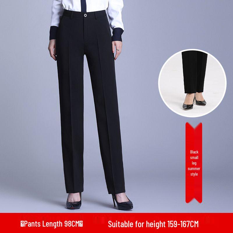 

Women s High Waist Professional Black Trousers - Autumn/Winter Slimming Velvet Pants for Tall, Straight-Leg Office Wear XS/Size 25 (Waist 1.8)