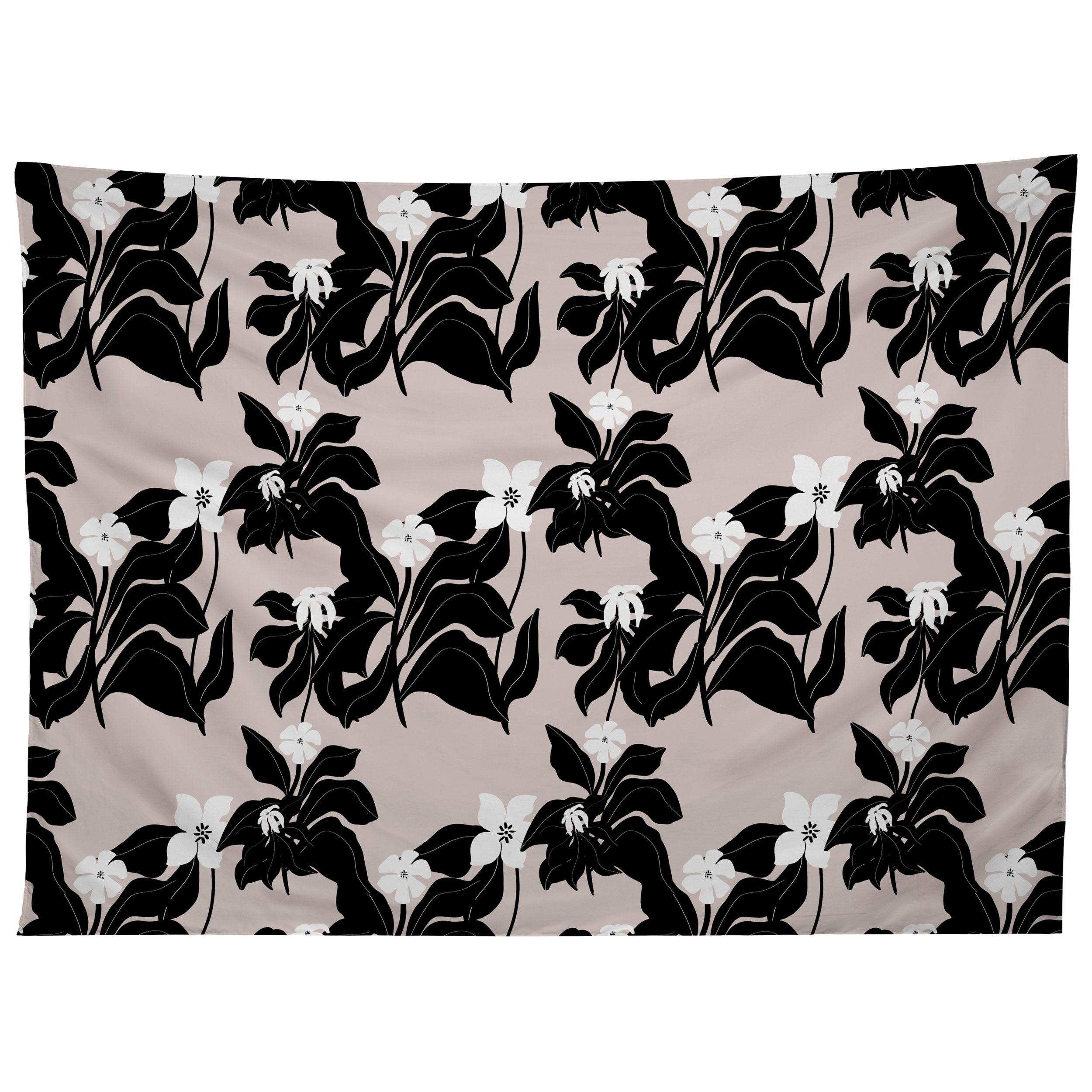 WHITE WILDFLOWERS tapestry 75x100