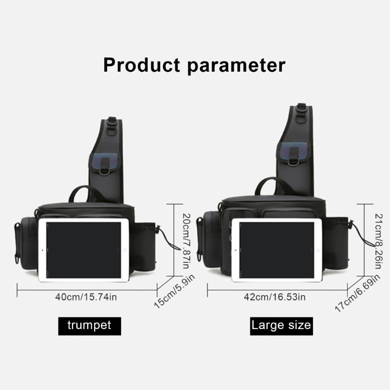 Multifunctional Fishing Tackle Bag Multi-Pocket Fishing Tackle Storage Backpacks Water-Resistant Fishing Crossbody Bag