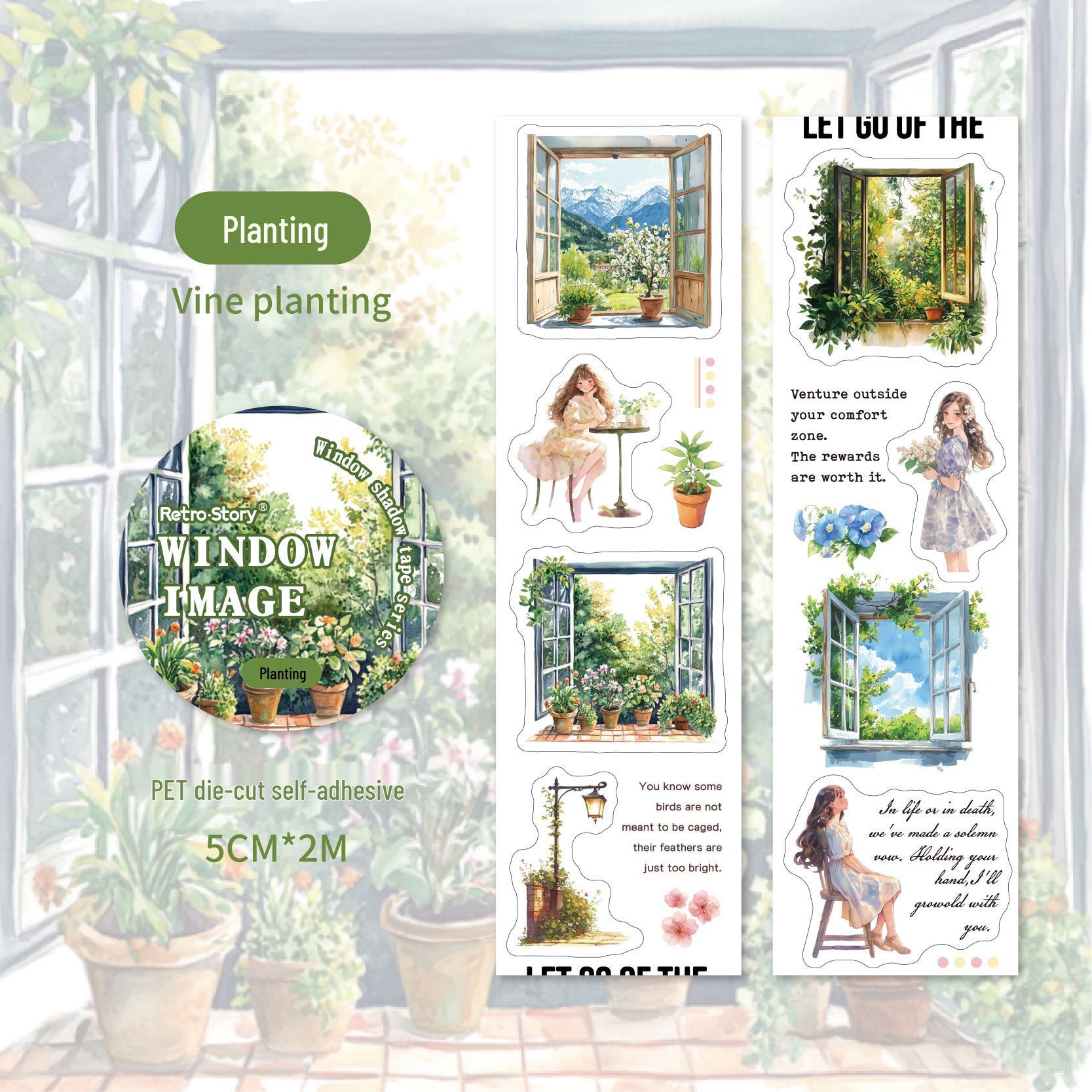 Creative Irregular Die-cut Window Shadow Tape for DIY Journals