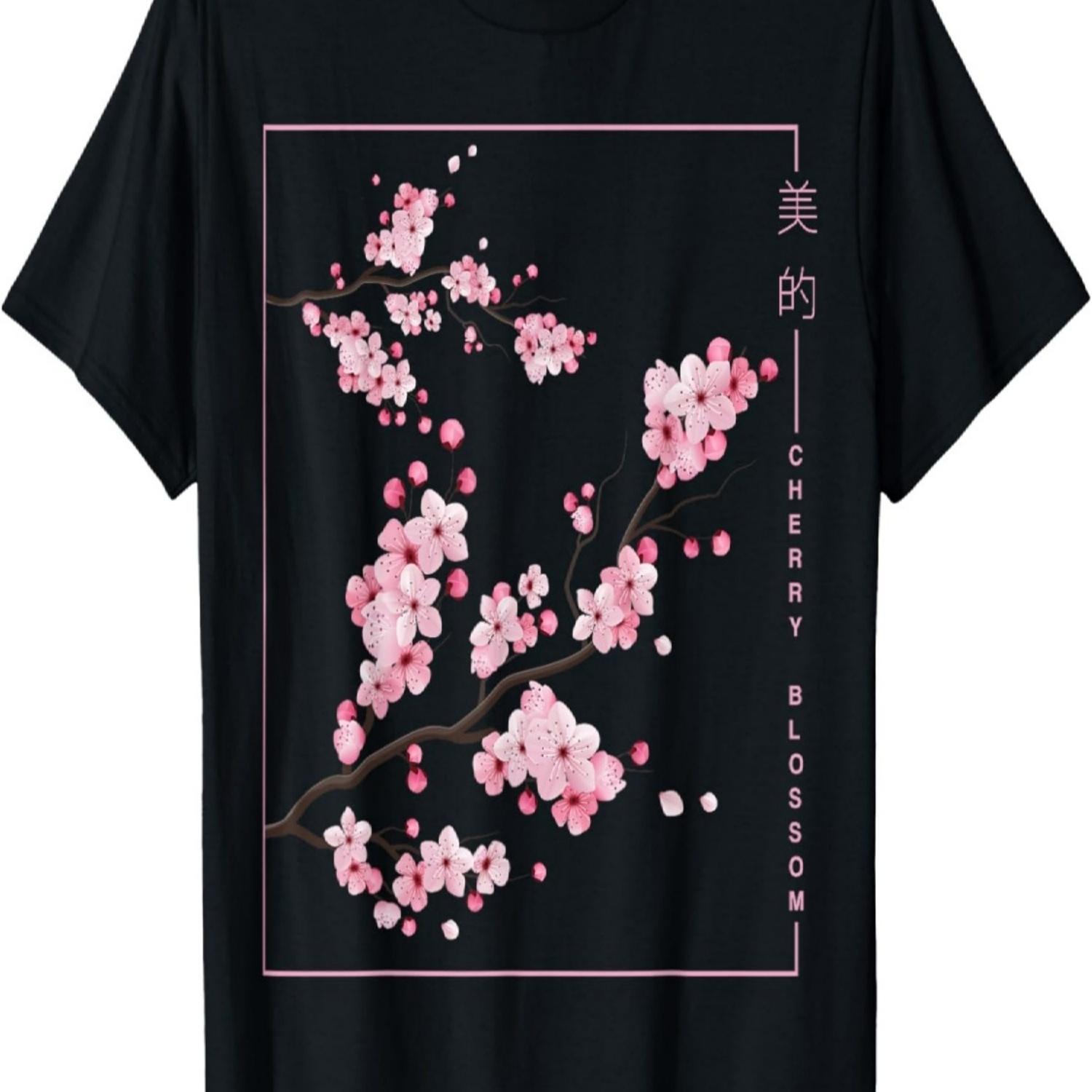 Sakura  Flower Cherry Blossom Japan Spring T-Shirt S чёрный
