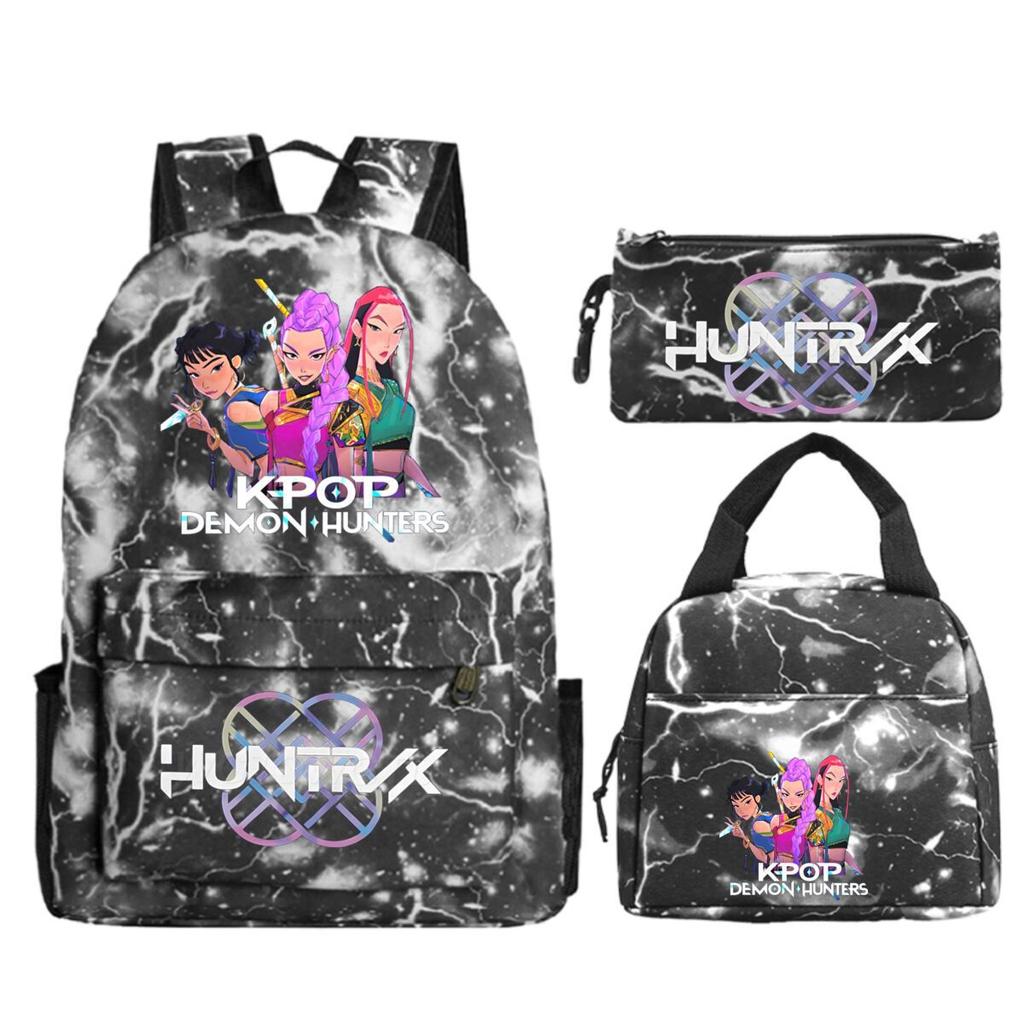 Kpop Demonunters Peripheral Children'S Backpack Elementary And Secondary School Bag Three-Piece Set