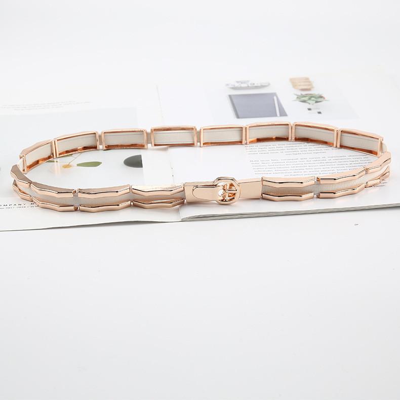 

Black Metal Waist Belt Women s Autumn Winter Fashion Dress Suit Accessories Elastic Belt білий